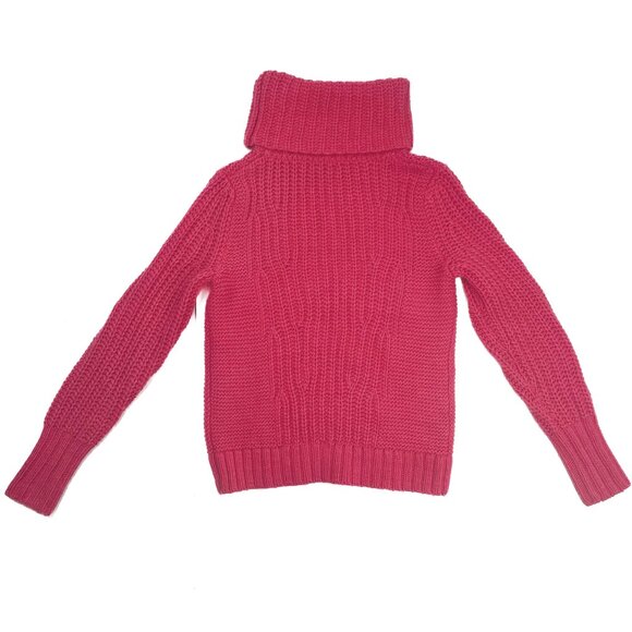 Banana Republic Turtleneck Mixed Stitch Strawberry Pink Wool Alpaca Sz XS - NWOT - Picture 4 of 7